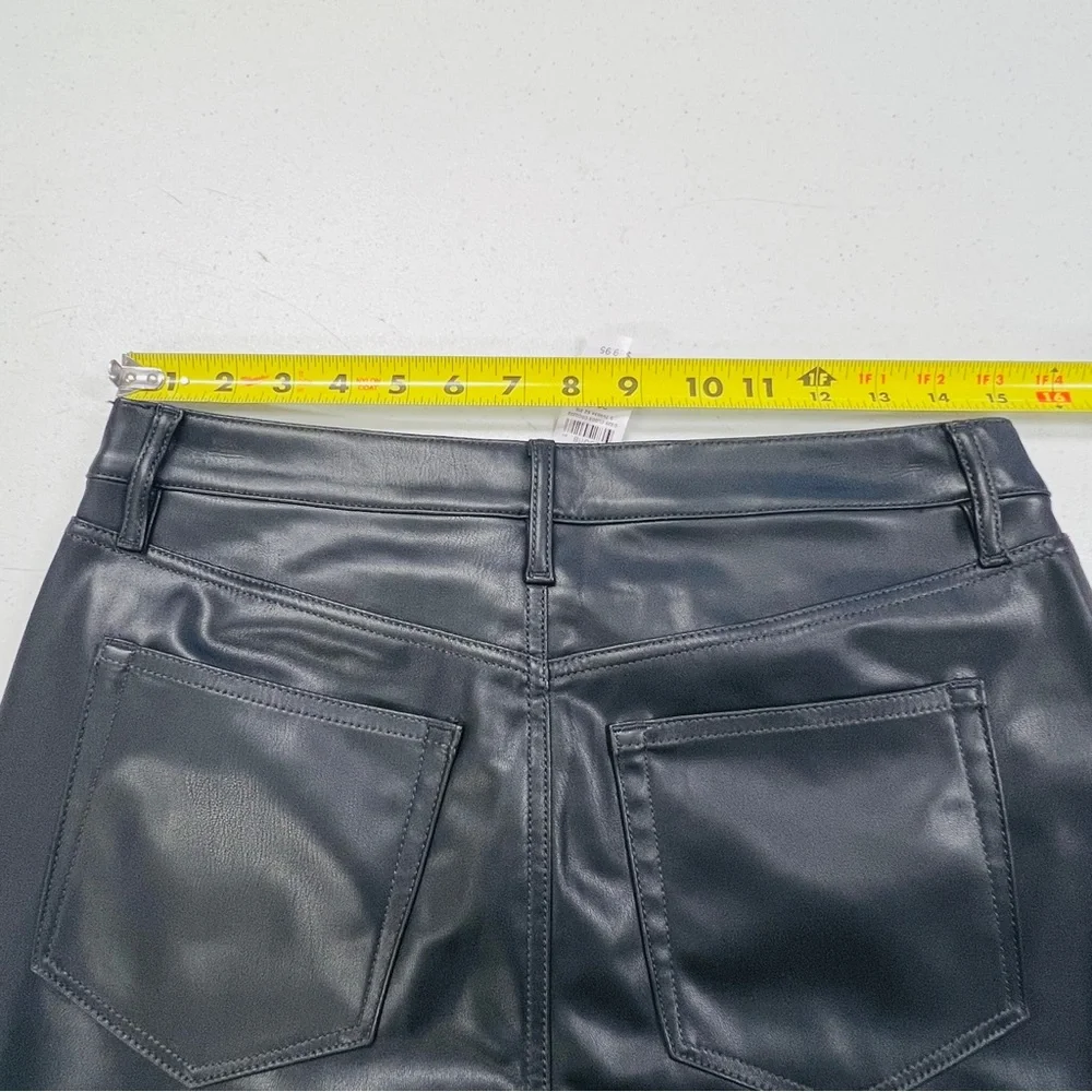 LOFT Five Pocket Straight Pants in Faux Leather 29 - 8 NWT BLACK - Picture 7 of 9